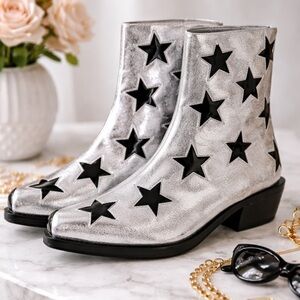 Silver Star Ankle Boots